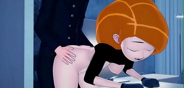  Kim Possible sucks dick before getting fucked on a table.